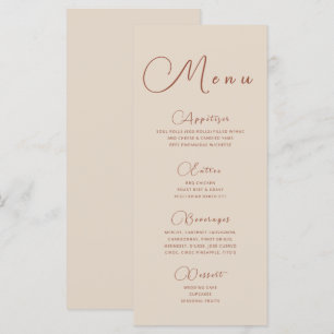 Minimalistisk jordnära beige meny