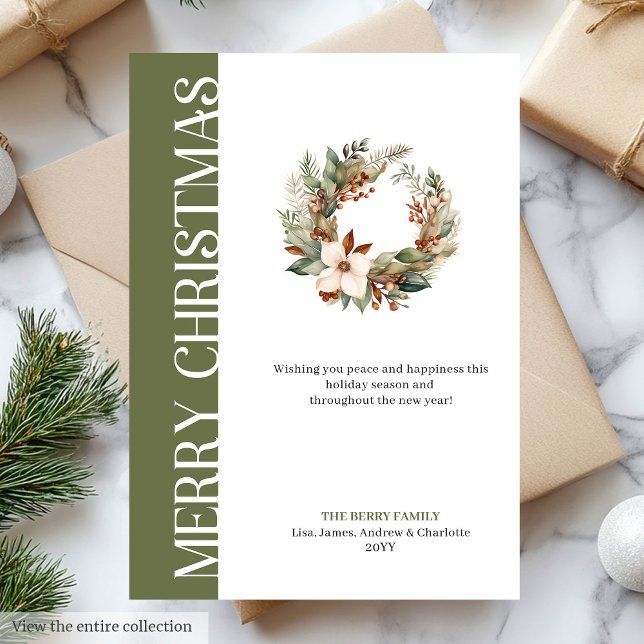 Minimalistisk jordnära julhälsningskort julkort (Minimalist earthy colors Christmas greeting card

)