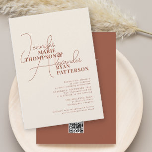 Minimalistisk jordnära terrakotta allt i ett RSVP Inbjudningar