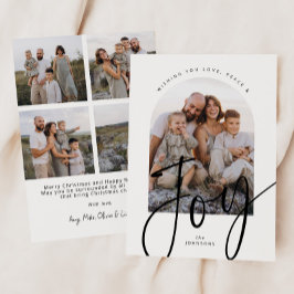 Minimalistisk joy Modern Script Arch-fotomat till Julkort