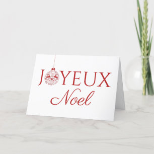 Minimalistisk Joyeux Noel-Fransk julprydnad Helgkort