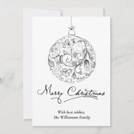 Minimalistisk Jul Bauble Julkort