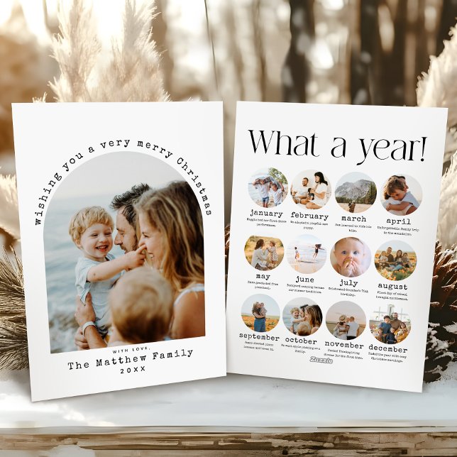 Minimalistisk jul - ett års fotokollage julkort (Skapare uppladdad)
