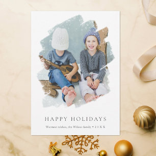 Minimalistisk jul-fotokort Vit Julkort
