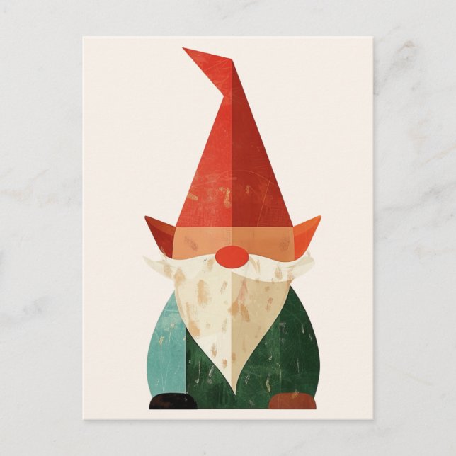 Minimalistisk jul i det moderna Gnome-århundradet Vykort (Framsida)