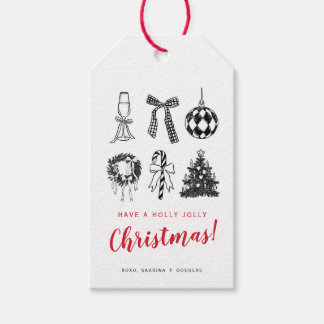 Minimalistisk jul kalligrafi presentkort presentetikett