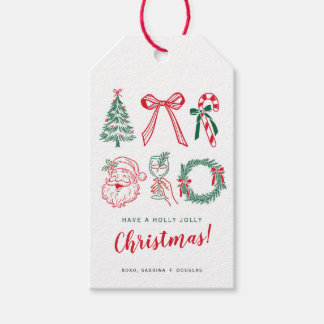 Minimalistisk jul kalligrafi presenttagg presentetikett