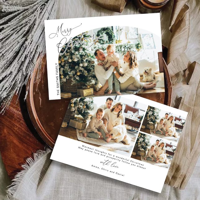 Minimalistisk jul med fotokort inbjudningar (Skapare uppladdad)