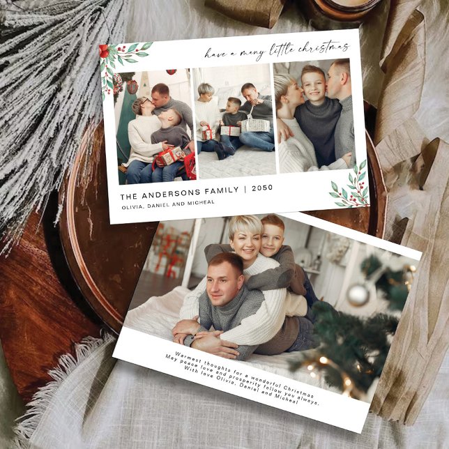 Minimalistisk jul med fotokort inbjudningar (Skapare uppladdad)