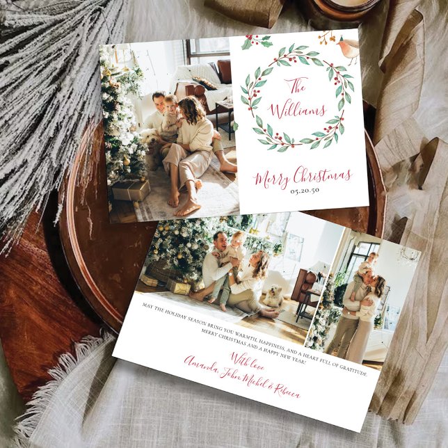 Minimalistisk jul med fotokort inbjudningar (Skapare uppladdad)