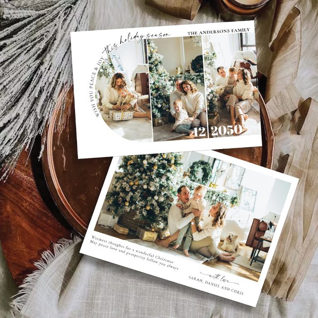 Minimalistisk jul med fotokort inbjudningar (Skapare uppladdad)