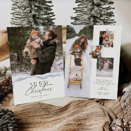 Minimalistisk jul med fotokort inbjudningar