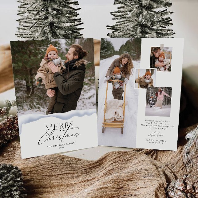 Minimalistisk jul med fotokort inbjudningar (Skapare uppladdad)