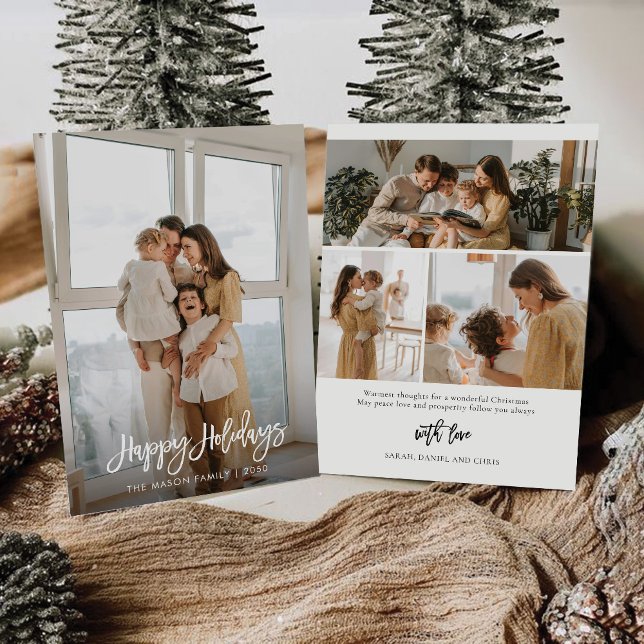 Minimalistisk jul med fotokort inbjudningar (Skapare uppladdad)