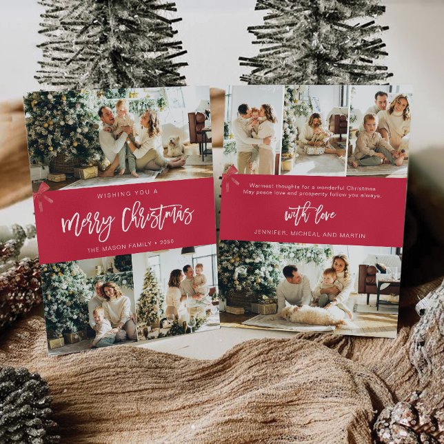 Minimalistisk jul med fotokort inbjudningar (Skapare uppladdad)