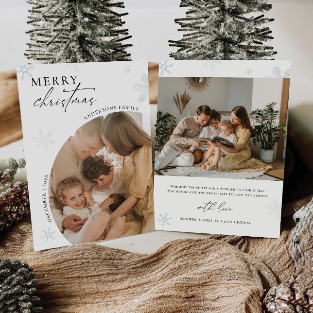 Minimalistisk jul med fotokort inbjudningar (Skapare uppladdad)