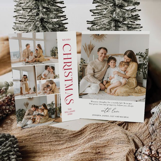 Minimalistisk jul med fotokort inbjudningar (Skapare uppladdad)