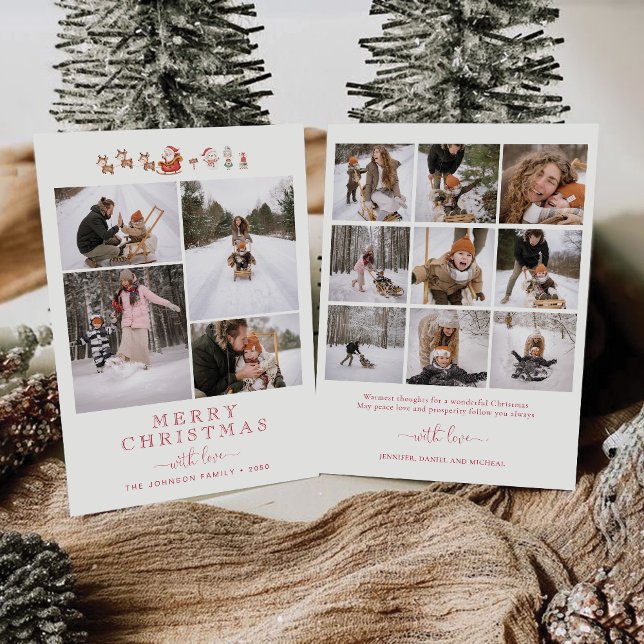 Minimalistisk jul med fotokort inbjudningar (Skapare uppladdad)