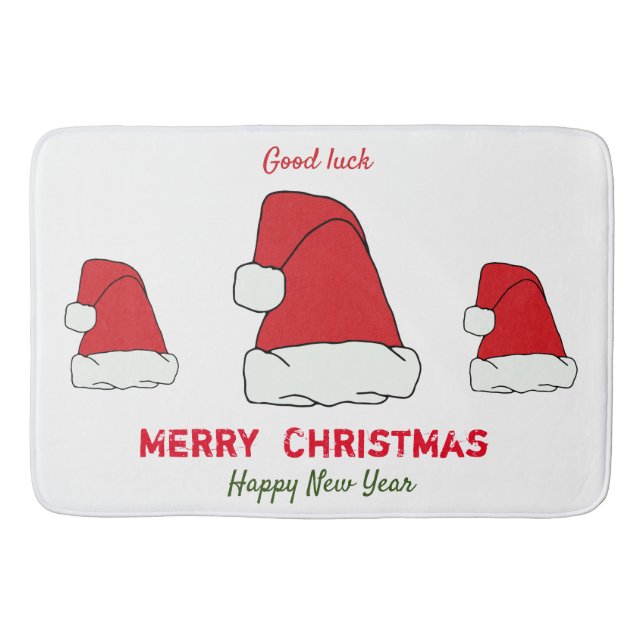 Minimalistisk jul och nyår Lycklig Badrumsmatta (Framsidan)