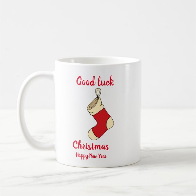 Minimalistisk jul och nyår Lycklig-kaffe Mu Kaffemugg (Vänster)