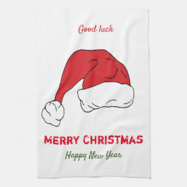 Minimalistisk jul och nyår Lycklig Kökshandduk