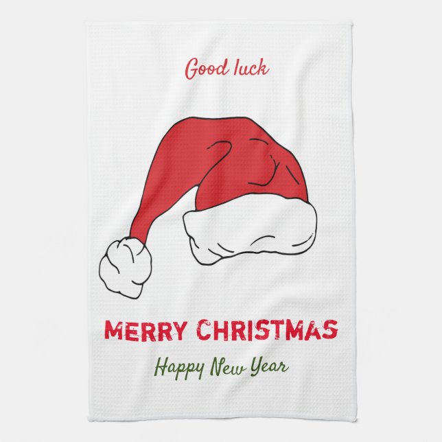 Minimalistisk jul och nyår Lycklig Kökshandduk (Vertikal)