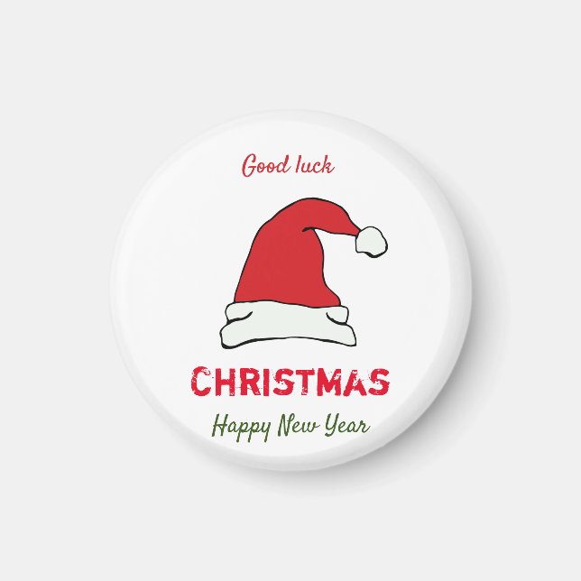 Minimalistisk jul och nyår Lycklig Magnet (Framsidan)