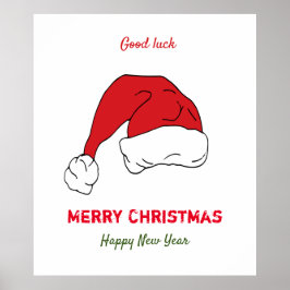 Minimalistisk jul och nyår Lycklig Poster