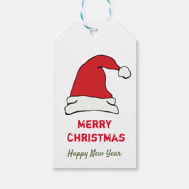 Minimalistisk jul och nyår Lycklig Presentetikett (Framsidan)