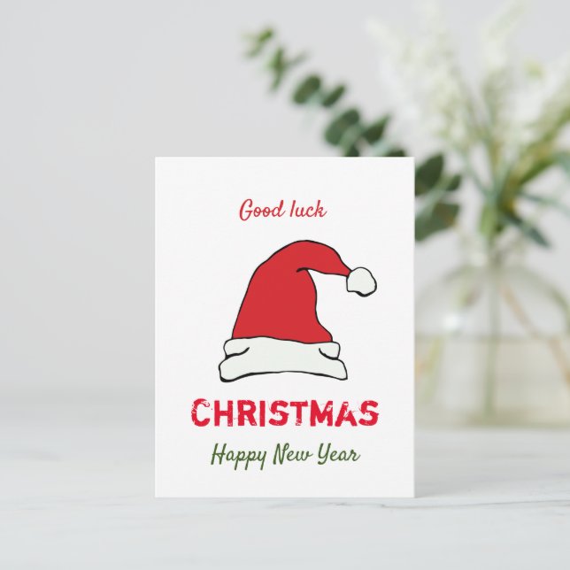 Minimalistisk jul och nyår Lycklig Vykort (Stående Fram)