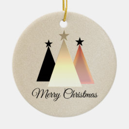 Minimalistisk jul svart och roséguld julgransprydnad keramik