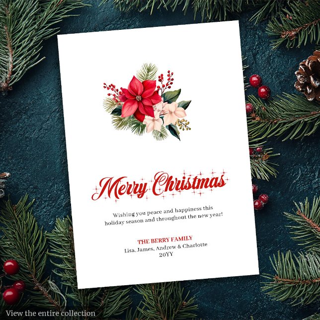 Minimalistisk julbukett julhälsningskort julkort (Minimalist Christmas Bouquet Holiday Greeting Card

)
