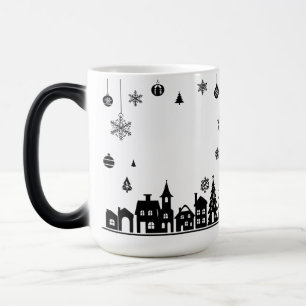 Minimalistisk julby-färgföränderlig mugg