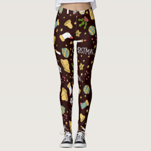 Minimalistisk Juldag Abstrakt Mönster Leggings