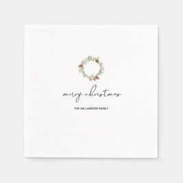 Minimalistisk julfamilj i God jul Pappersservett