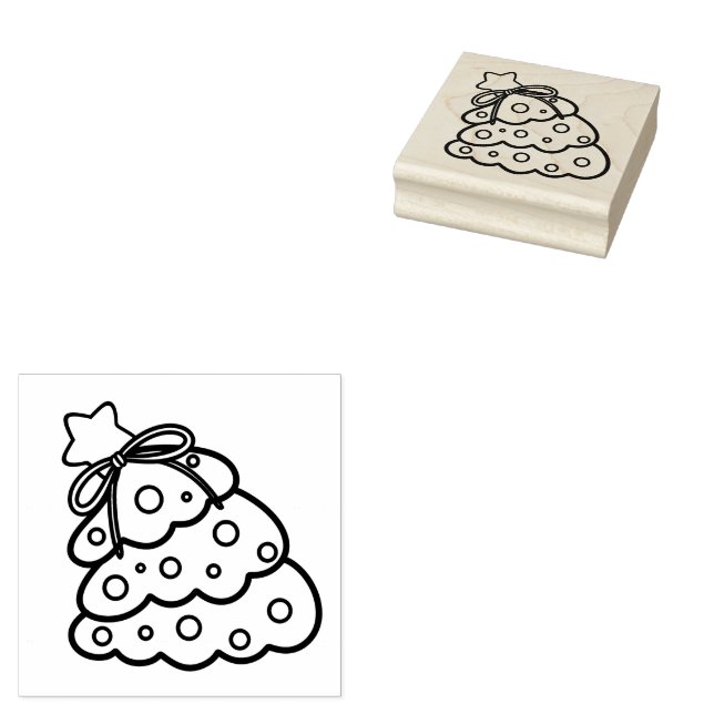 Minimalistisk julgran av tall konturteckning stämpel (Stämplad)