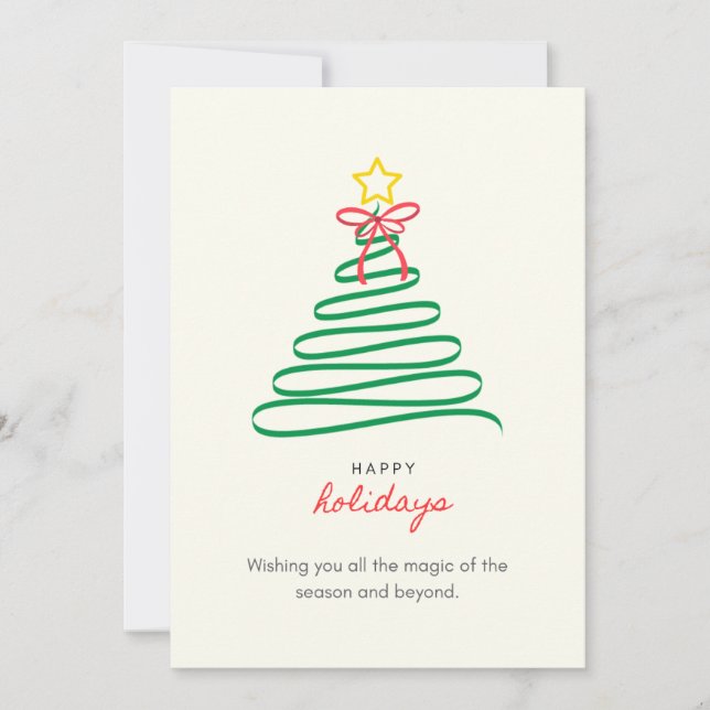 Minimalistisk julgran Glad jul kort (Framsida)