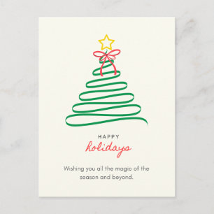 Minimalistisk julgran God jul Postkort Helg Vykort