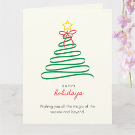 Minimalistisk julgran God Jul Vikad Julkort Kort