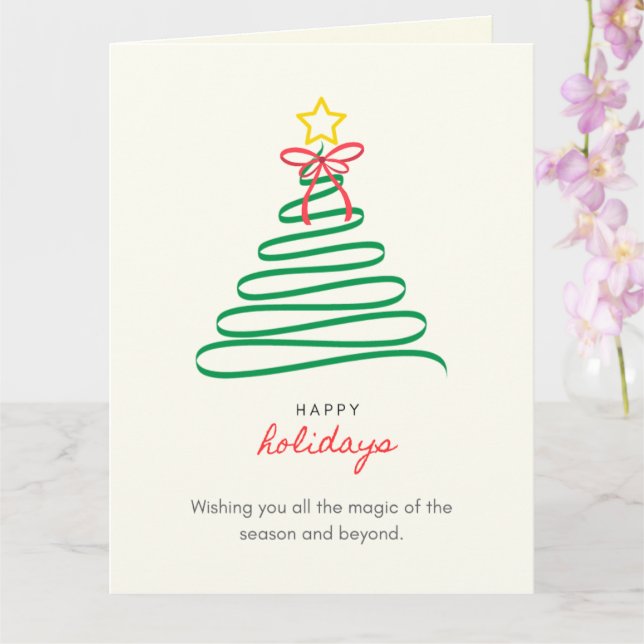 Minimalistisk julgran God Jul Vikad Julkort Kort (Orkide)