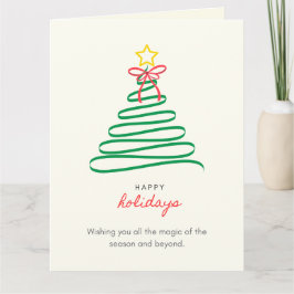 Minimalistisk julgran God Jul Vikad Julkort Kort