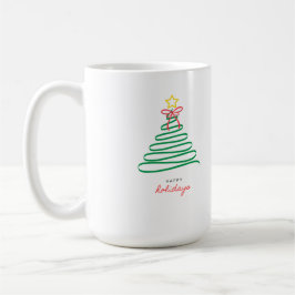 🎄 Minimalistisk julgran Holiday-mugg Kaffemugg