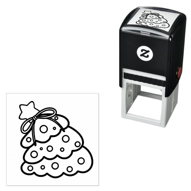 Minimalistisk julgran i tall silhuett självfärgande stämpel (In Situ)