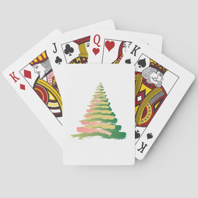 Minimalistisk julgran med penseldrag casinokort (Baksidan)