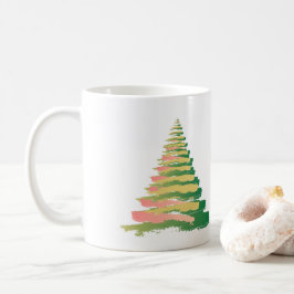 Minimalistisk julgran med penseldrag kaffemugg