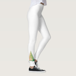 Minimalistisk julgran med penseldrag leggings