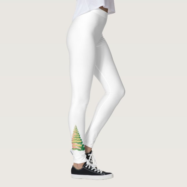 Minimalistisk julgran med penseldrag leggings (Höger)