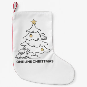 Minimalistisk julgran på en linje liten julstrumpa