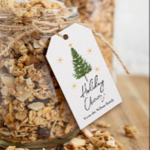 Minimalistisk julgran presenttagg för högtidsglädj