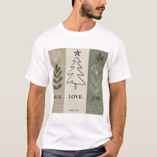 Minimalistisk Julgran T-Shirt - Fred. Kärlek. J